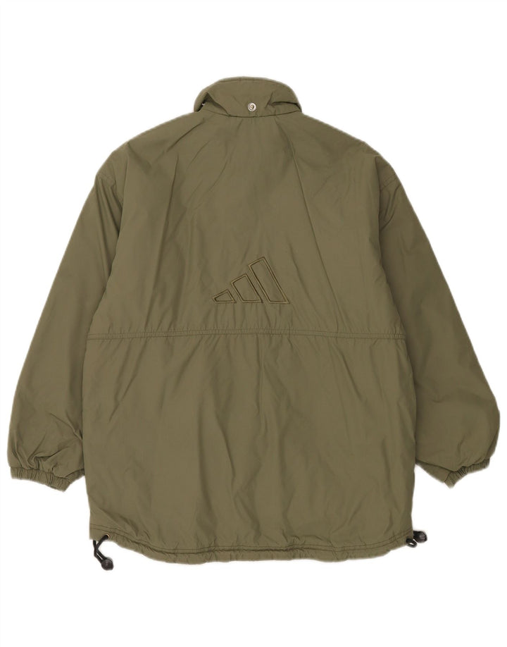 Cappotto imbottito con grafica Adidas da ragazzo 11-12 anni in poliammide kaki
