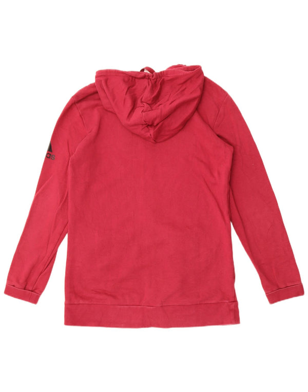 Maglione con cappuccio e zip da donna Adidas UK 12/14 Cotone marrone medio
