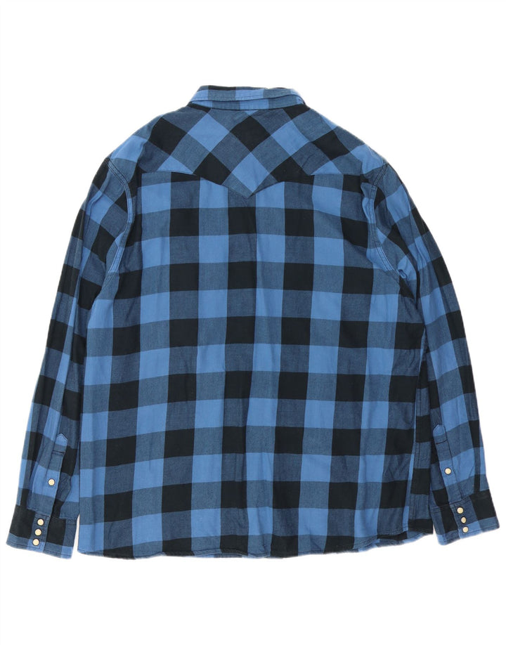 Camicia da uomo in flanella vestibilità regolare Wrangler XL in cotone a quadretti blu