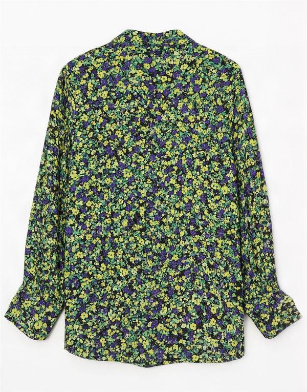 Camicia Zara da donna camicetta UK 10 piccola viscosa floreale multicolore
