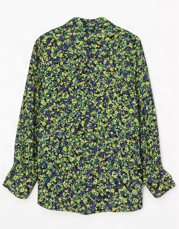Camicia Zara da donna camicetta UK 10 piccola viscosa floreale multicolore