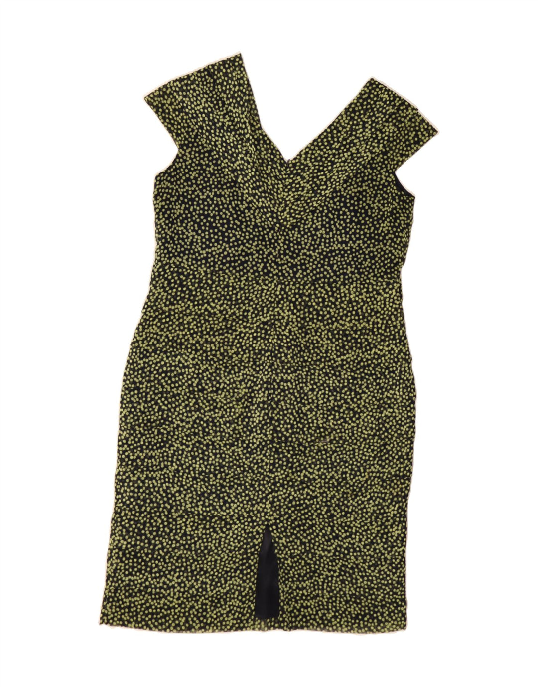 JACQUES VERT Womens Sheath Dress UK 14 Large Green Spotted Polyester Vintage Jacques Vert and Second-Hand Jacques Vert from Messina Hembry 