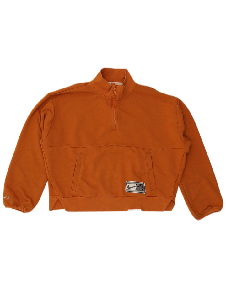 Felpa oversize con grafica Nike Dri Fit da donna UK 10 piccola arancione