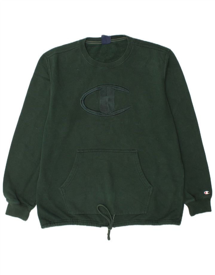 CHAMPION Felpa con grafica da uomo Maglione XL Cotone verde