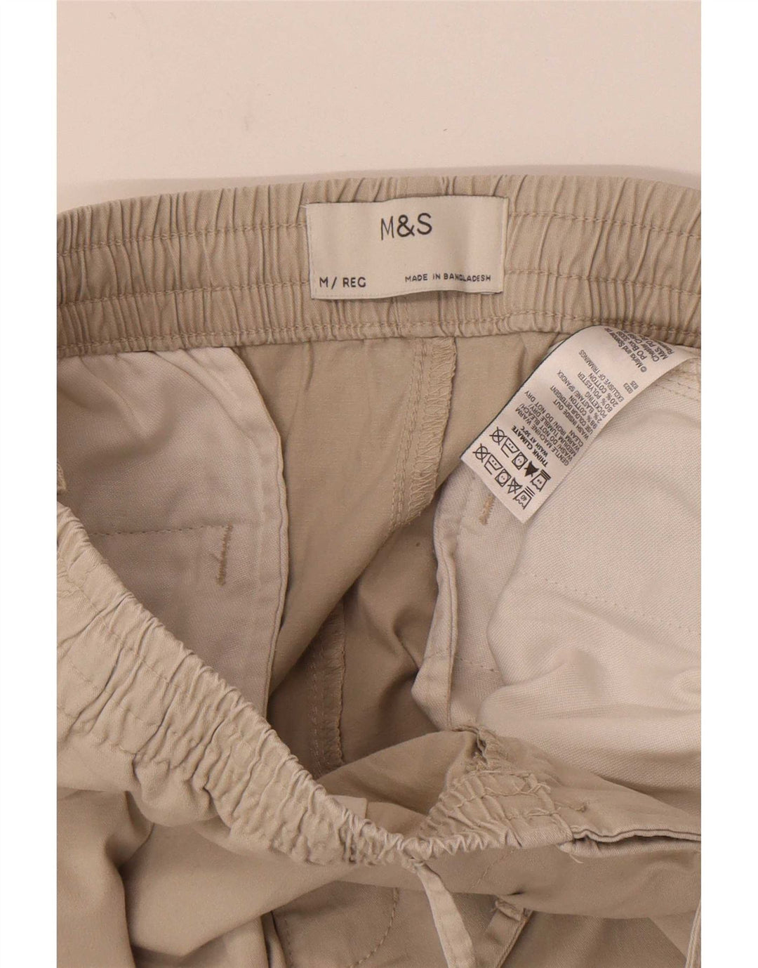 Pantaloni chino slim da uomo Marks & Spencer medi W32 L29 cotone beige