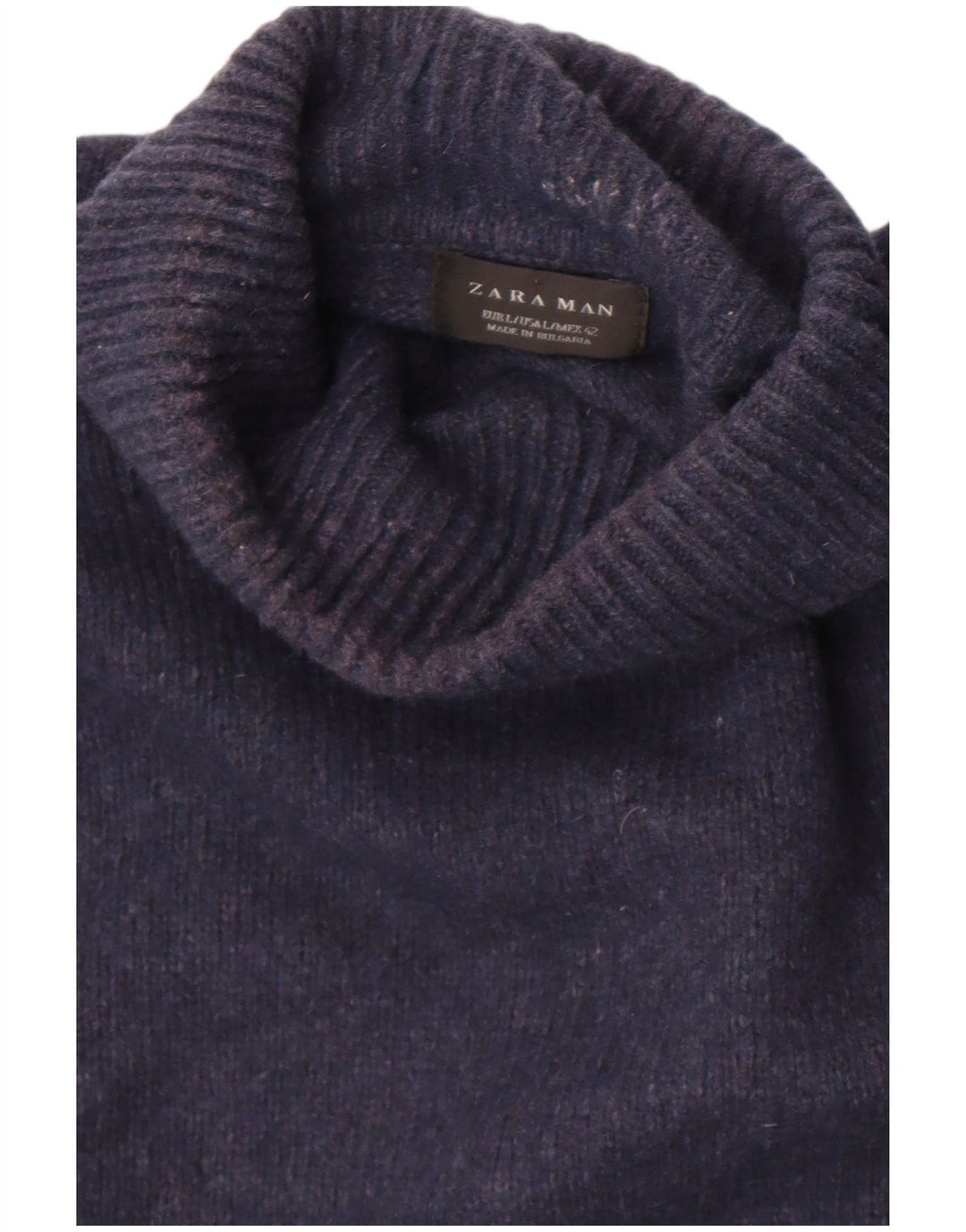 Maglione maglione collo alto da uomo Zara grande blu navy