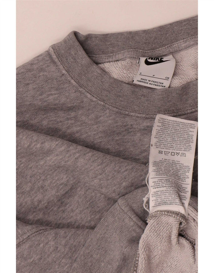 Felpa corta oversize da donna Nike UK 10 piccola grigia chiazzata