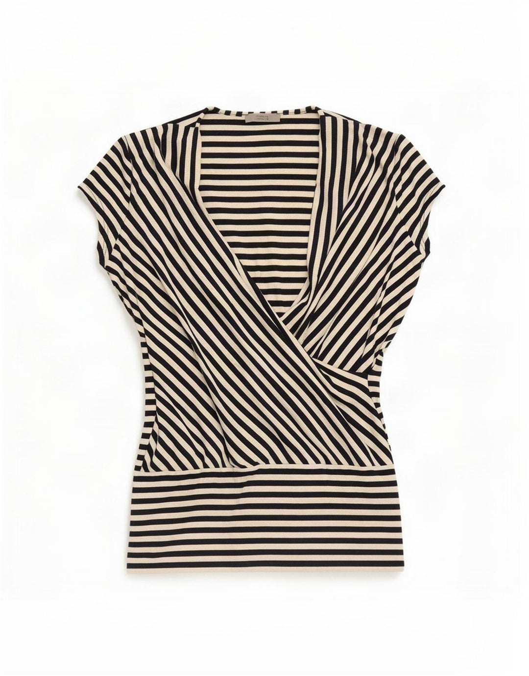 Top in camicetta da donna Marks & Spencer UK 16 grande viscosa a righe nere