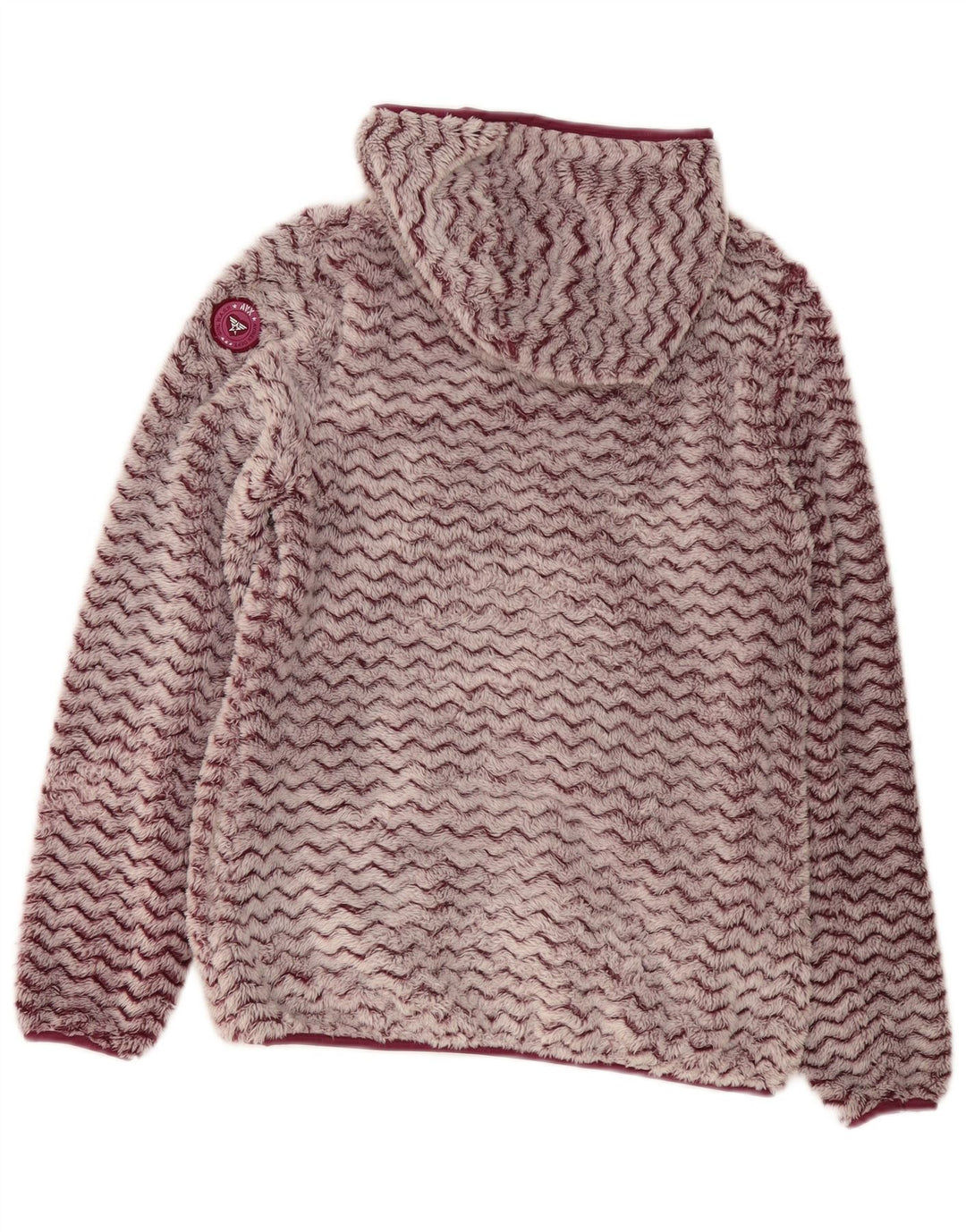 Giacca in pile con cappuccio da donna Avirex UK 12 Poliestere Chevron medio bordeaux