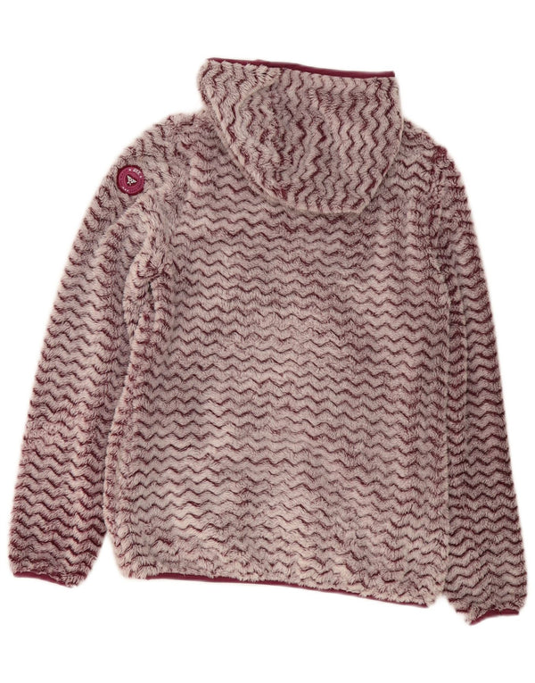 Giacca in pile con cappuccio da donna Avirex UK 12 Poliestere Chevron medio bordeaux