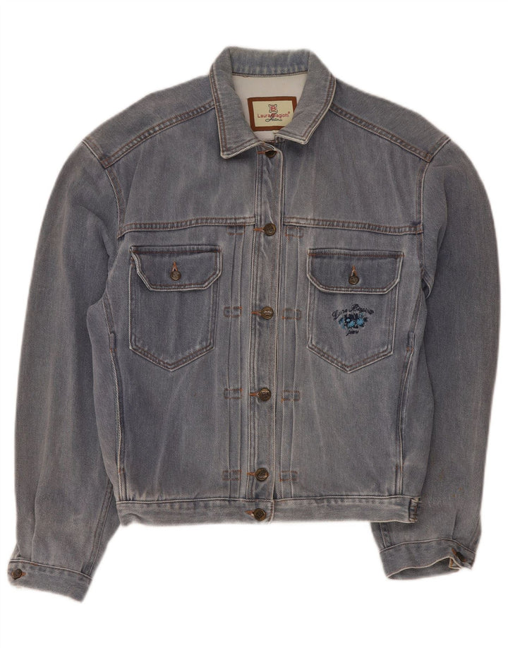 LAURA BIAGIOTTI Giacca in denim da donna UK 16 Large Blu