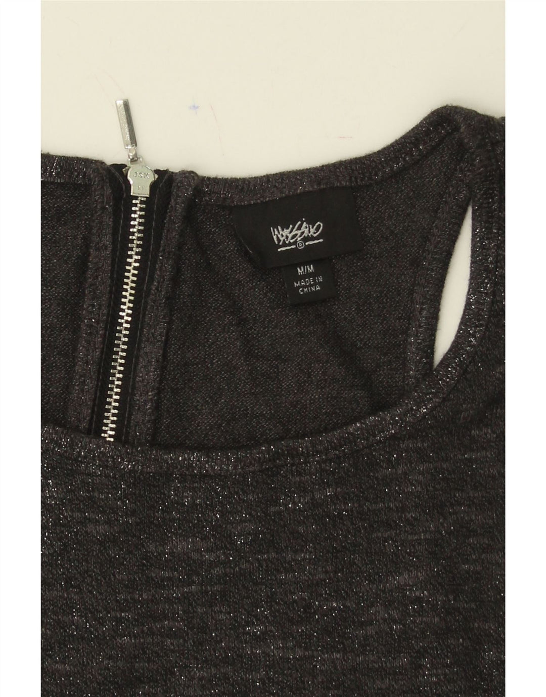 MOSSIMO Womens Vest Top UK 12 Medium Grey Flecked Rayon Vintage Mossimo and Second-Hand Mossimo from Messina Hembry 
