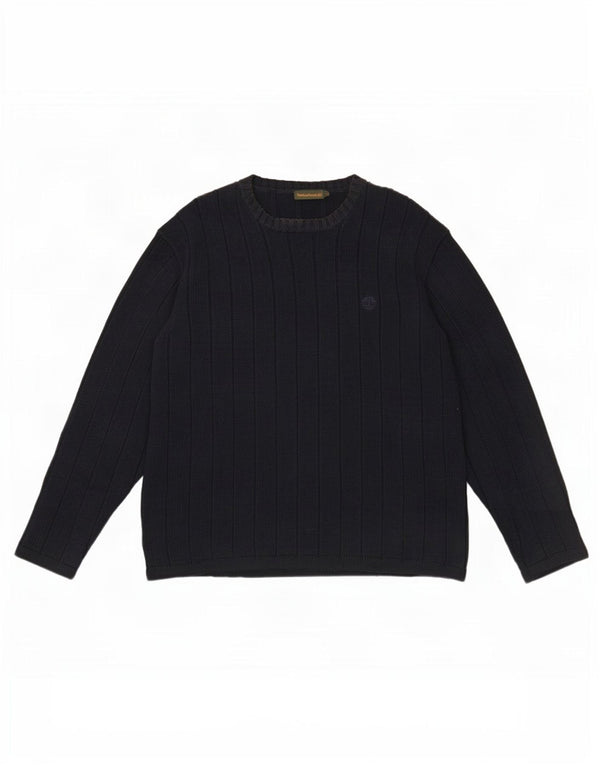 Timberland Maglione da uomo con scollo a barca, grande cotone blu navy