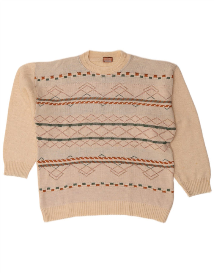 Maglione maglione girocollo da uomo Bernardi XL a righe bianche