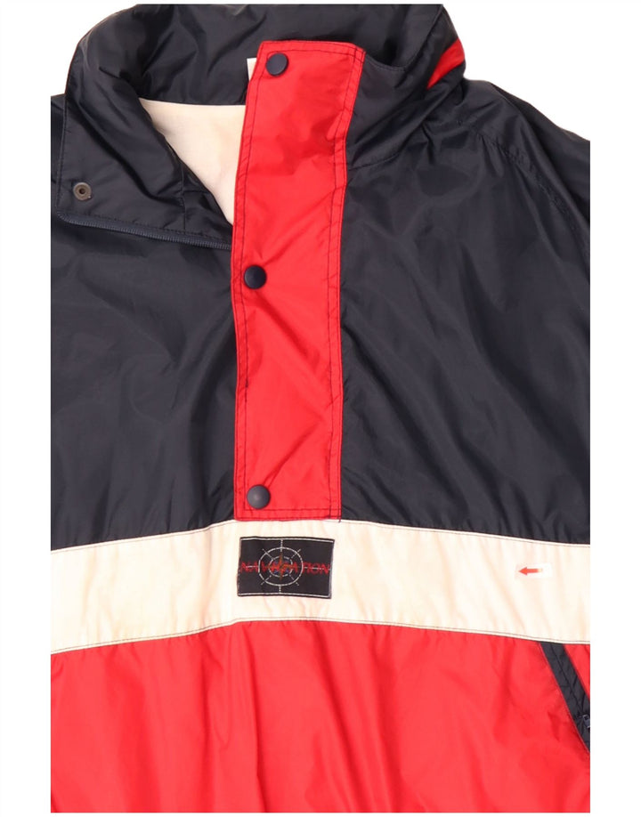 Giacca anorak da uomo Marcel Clair UK 40 Large blu navy color block in poliammide