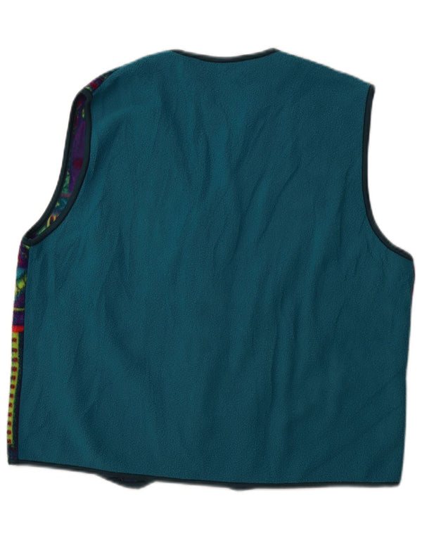 Gilet in pile da uomo VINTAGE UK 42 XL multicolore geometrico