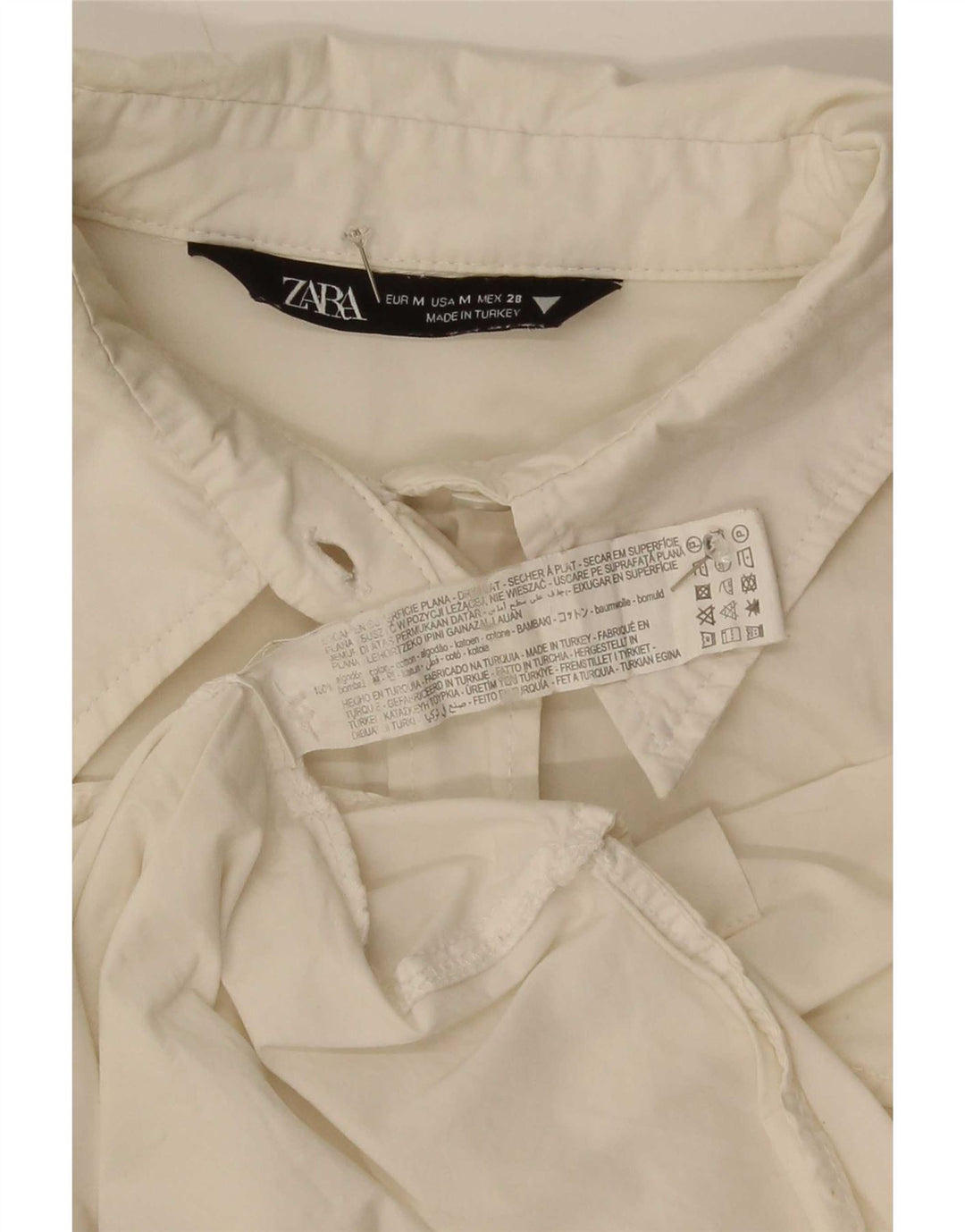 Camicia oversize da donna Zara UK 14 cotone bianco medio