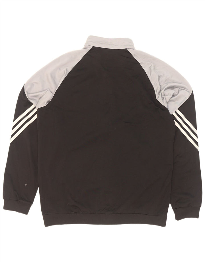 Giacca da ginnastica da uomo Adidas, giacca grande, in poliestere color block nero