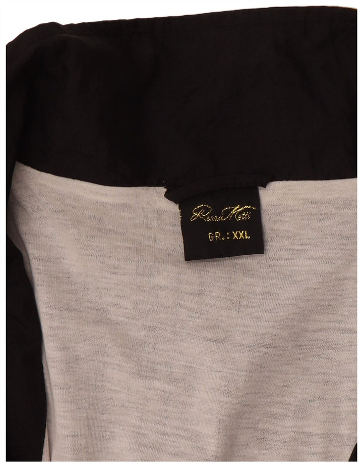 Giacca da ginnastica vintage da uomo 2XL in nylon color block nero