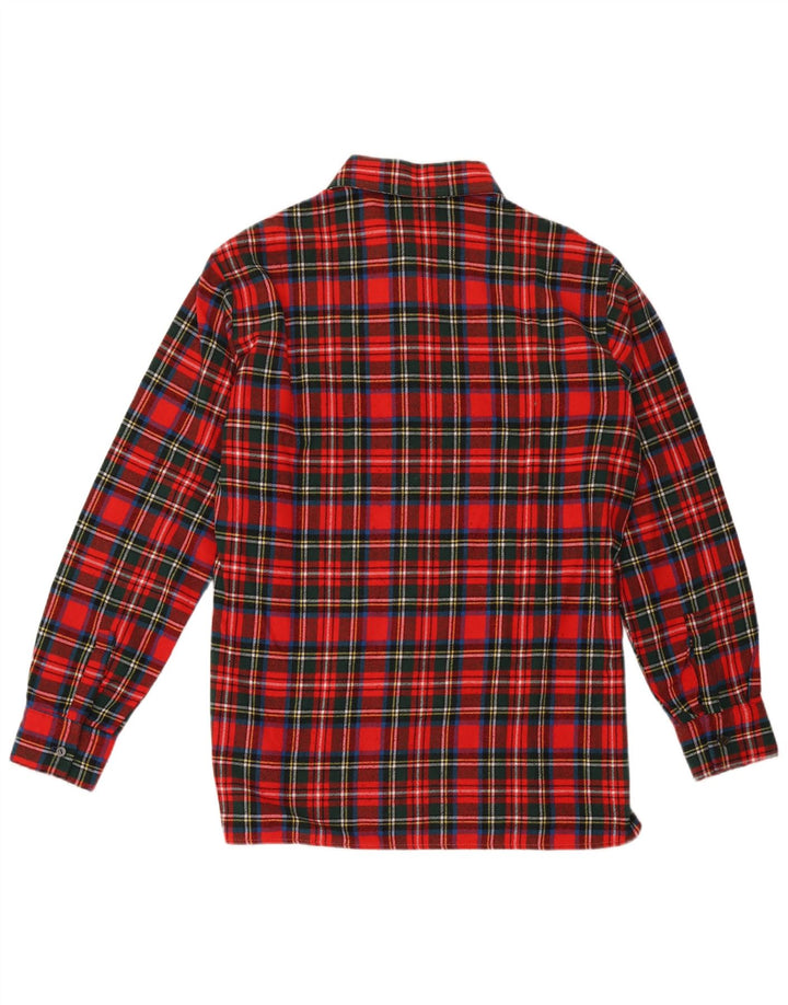 Camicia vintage da uomo in flanella a quadri rossi grandi