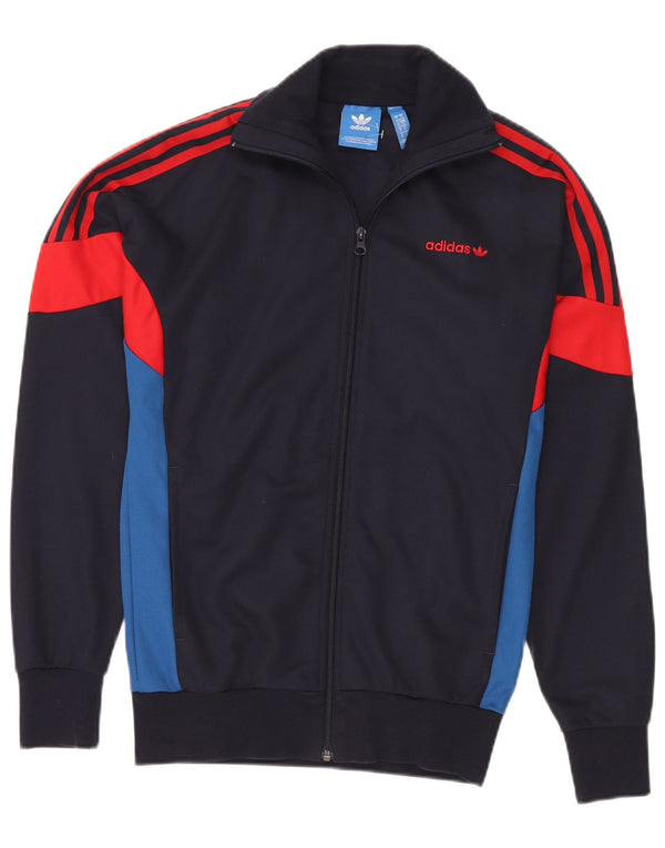 Giacca da ginnastica da uomo originale Adidas Small Colourblock blu navy