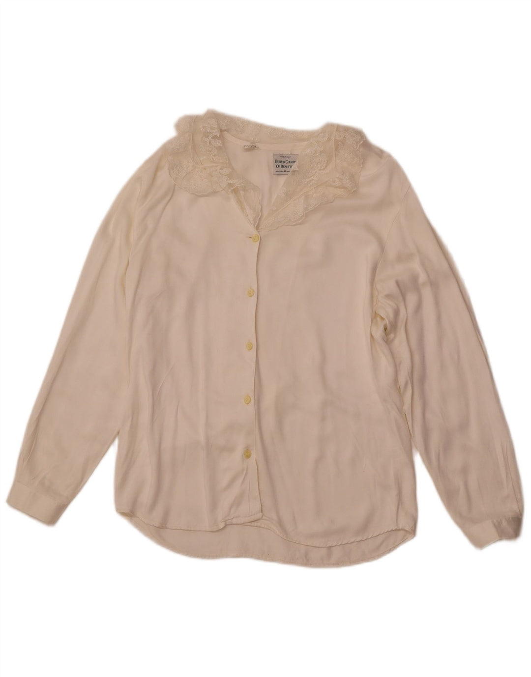 Camicia Camicia BENETTON Donna IT 44 Viscosa Bianco Sporco Medio
