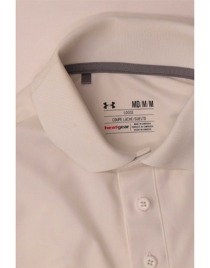 Polo Under Armour da uomo Heat Gear bianca media
