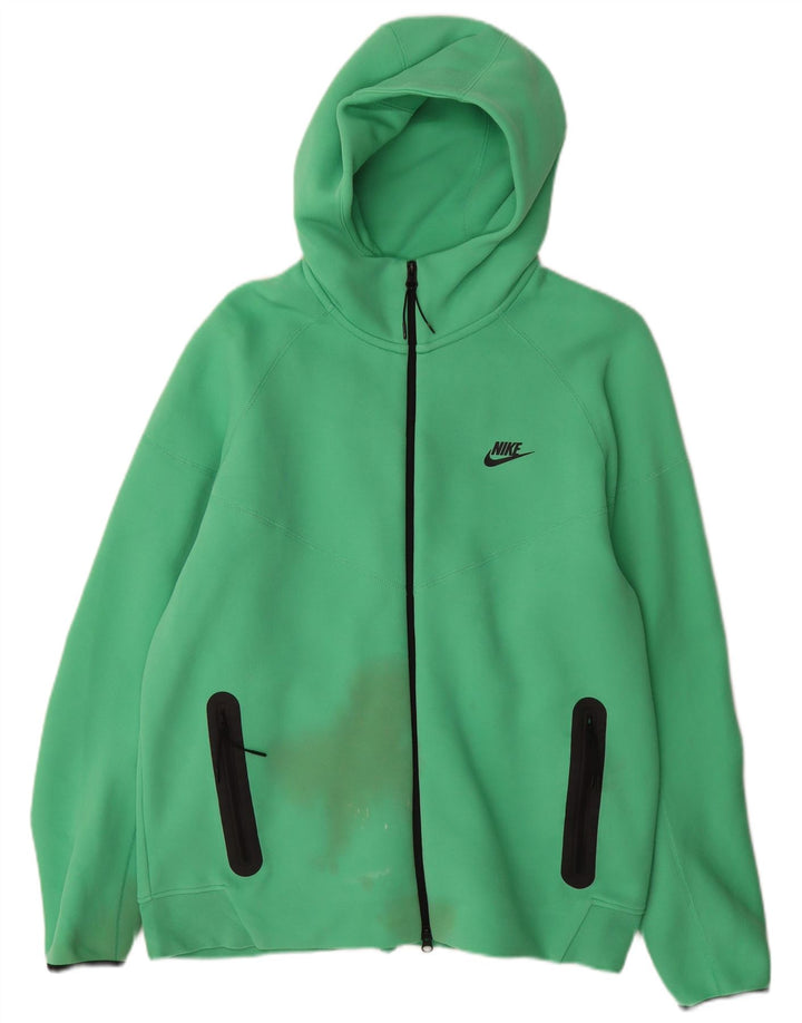 Felpa con cappuccio e zip Nike da uomo XL in cotone verde