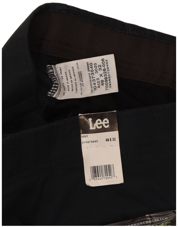 Pantaloni chino dritti da uomo LEE Extreme Comfort W48 L30 in cotone blu navy