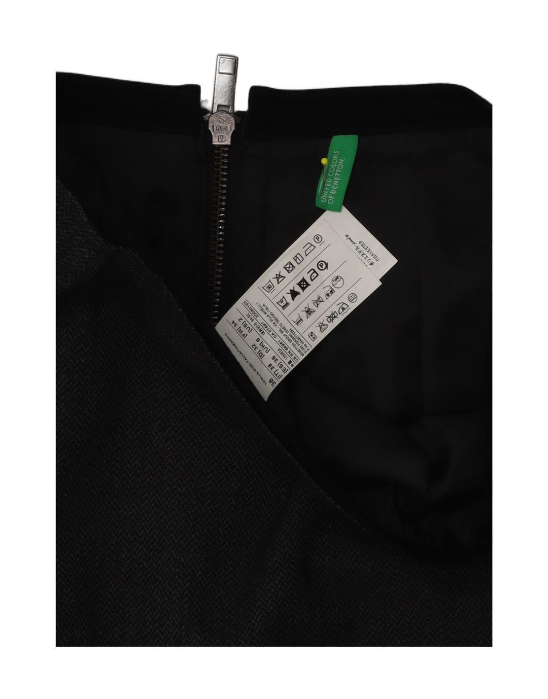 Minigonna da donna Benetton UK 6 XS W27 Poliestere grigio a spina di pesce