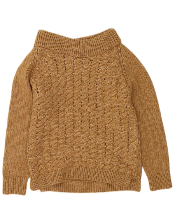 Massimo Dutti Maglione da donna con scollo a barchetta UK 14 Acrilico marrone medio