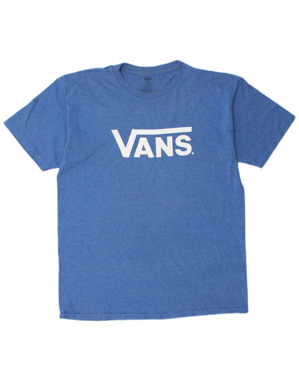 T-shirt grafica da uomo VANS Top grande in cotone blu