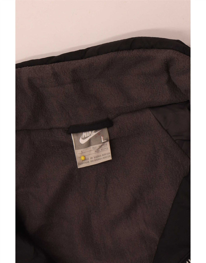 Giacca Antivento con Stampa Nike per Ragazzi 12-13 Anni Large Nero Nylon