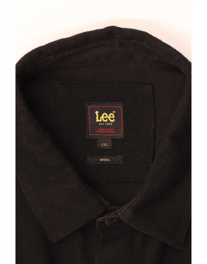 Lee Camicia da uomo in flanella 2XL Lana nera