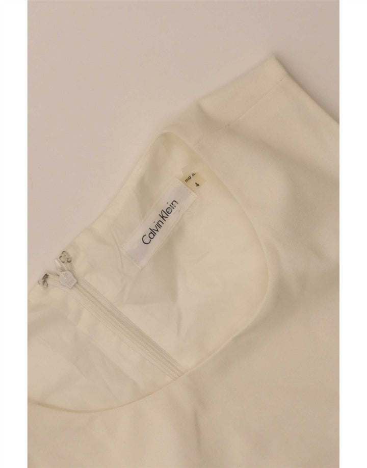 Abito tubino senza maniche da donna Calvin Klein US 4 Small Bianco sporco