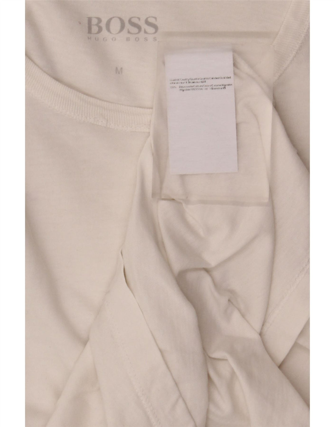 T-shirt da donna Hugo Boss Top UK 12 cotone bianco medio