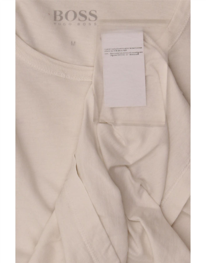 T-shirt da donna Hugo Boss Top UK 12 cotone bianco medio