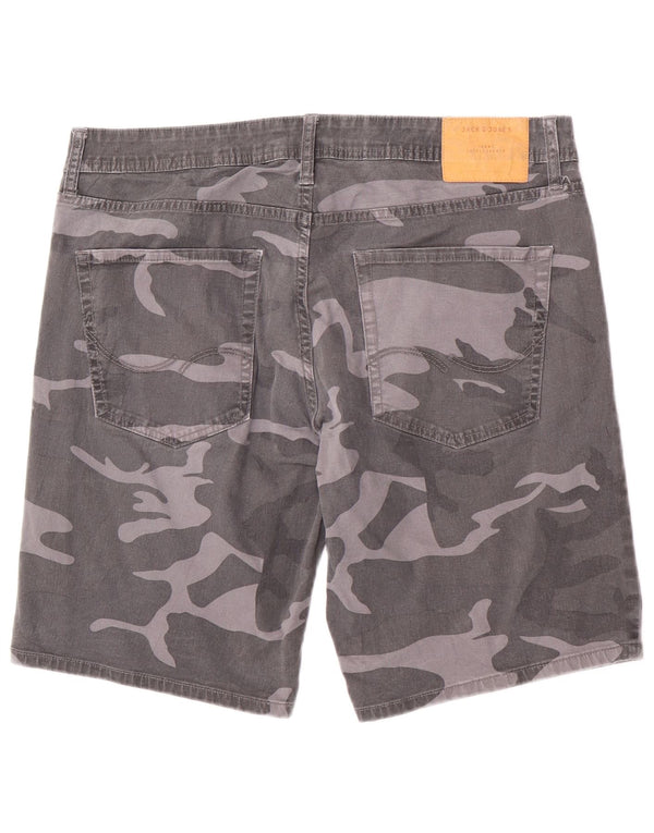 Jack & Jones Pantaloncini casual vestibilità comoda da uomo XL W36 Cotone mimetico grigio
