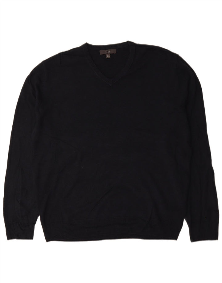 Maglione da uomo con scollo a V Marks & Spencer 2XL acrilico nero