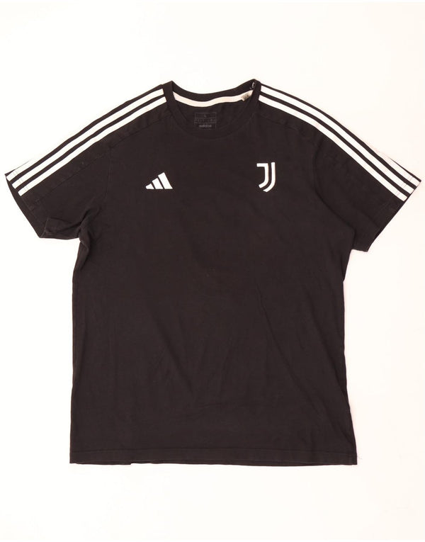 Adidas Uomo Juventus T-shirt Top Large Nera in cotone