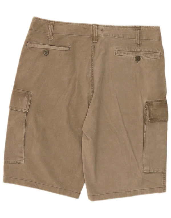 Pantaloncini cargo vintage da uomo W36 grandi in cotone kaki