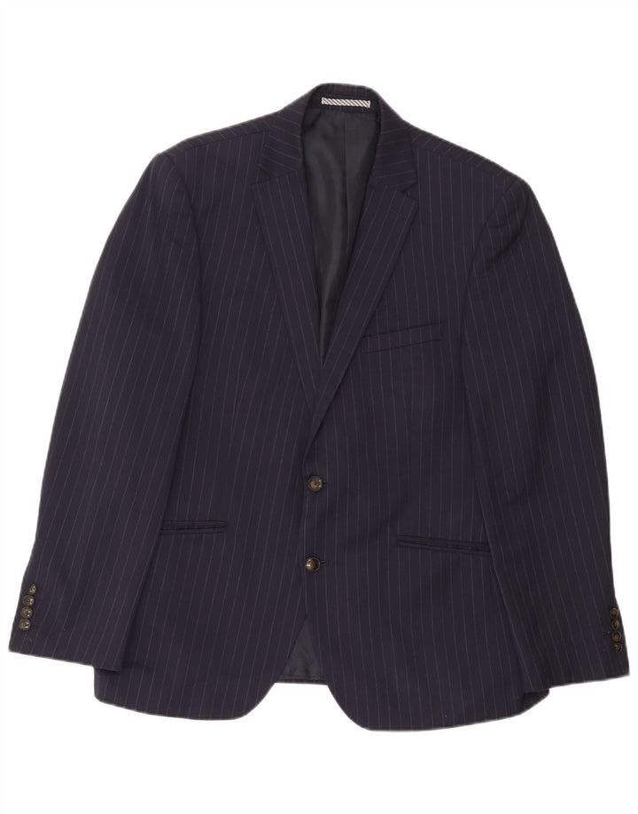 Giacca blazer da uomo Marks & Spencer IT 42 medio blu navy gessato