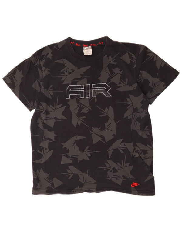 T-shirt grafica da uomo Nike Air Top grande in cotone geometrico nero