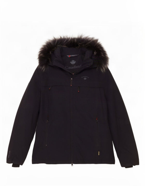 Giacca a vento con cappuccio da donna Canadiens EU 38 Medium Nero Poliammide