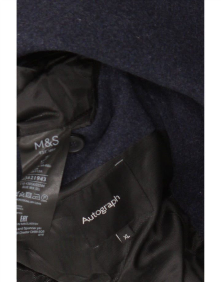 Cappotto da uomo Marks & Spencer UK 42 XL Lana blu navy