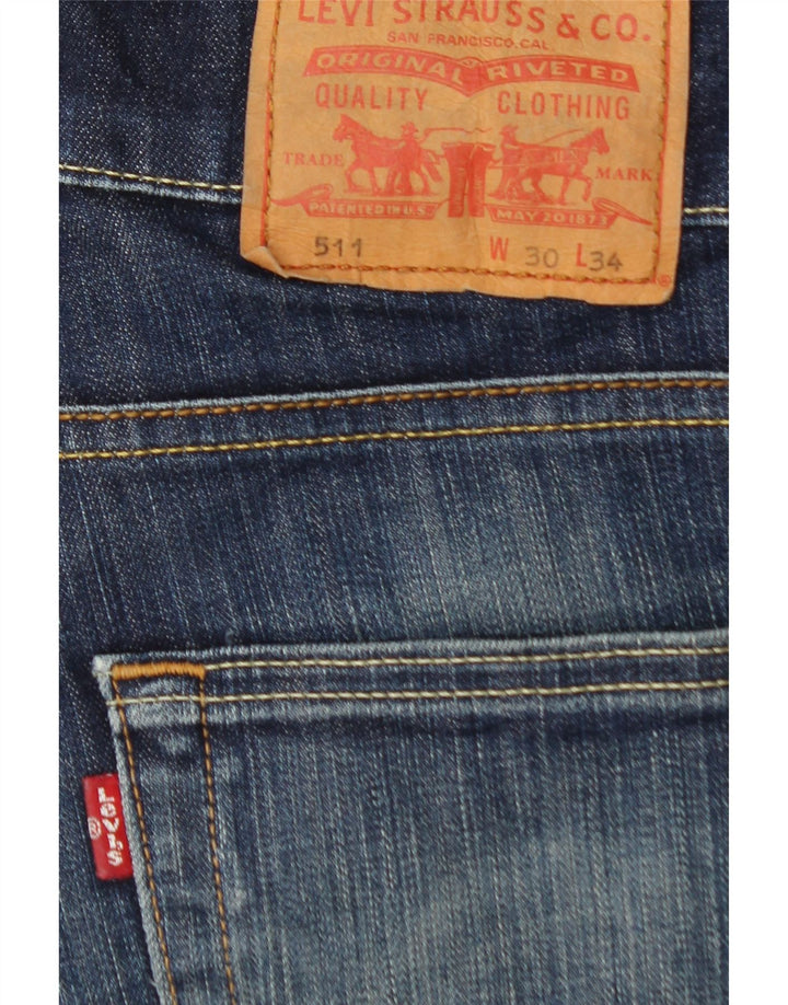LEVI'S Mens 511 Slim Jeans  W30 L30 Blue Cotton Vintage Levi's and Second-Hand Levi's from Messina Hembry 