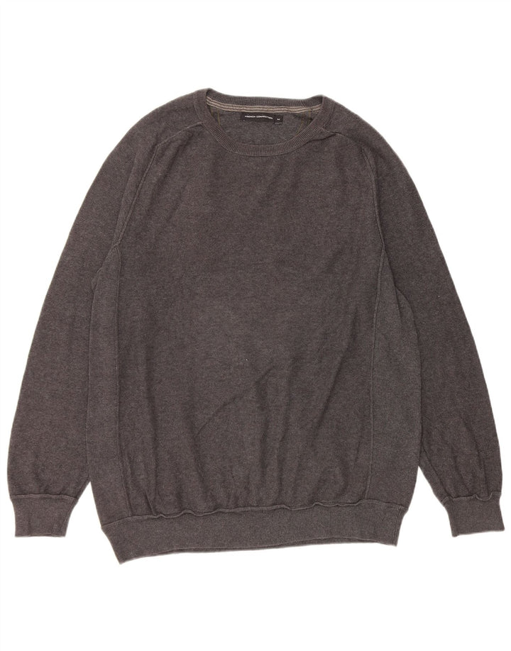 Maglione da uomo con scollo a barca French Connection in cotone grigio medio