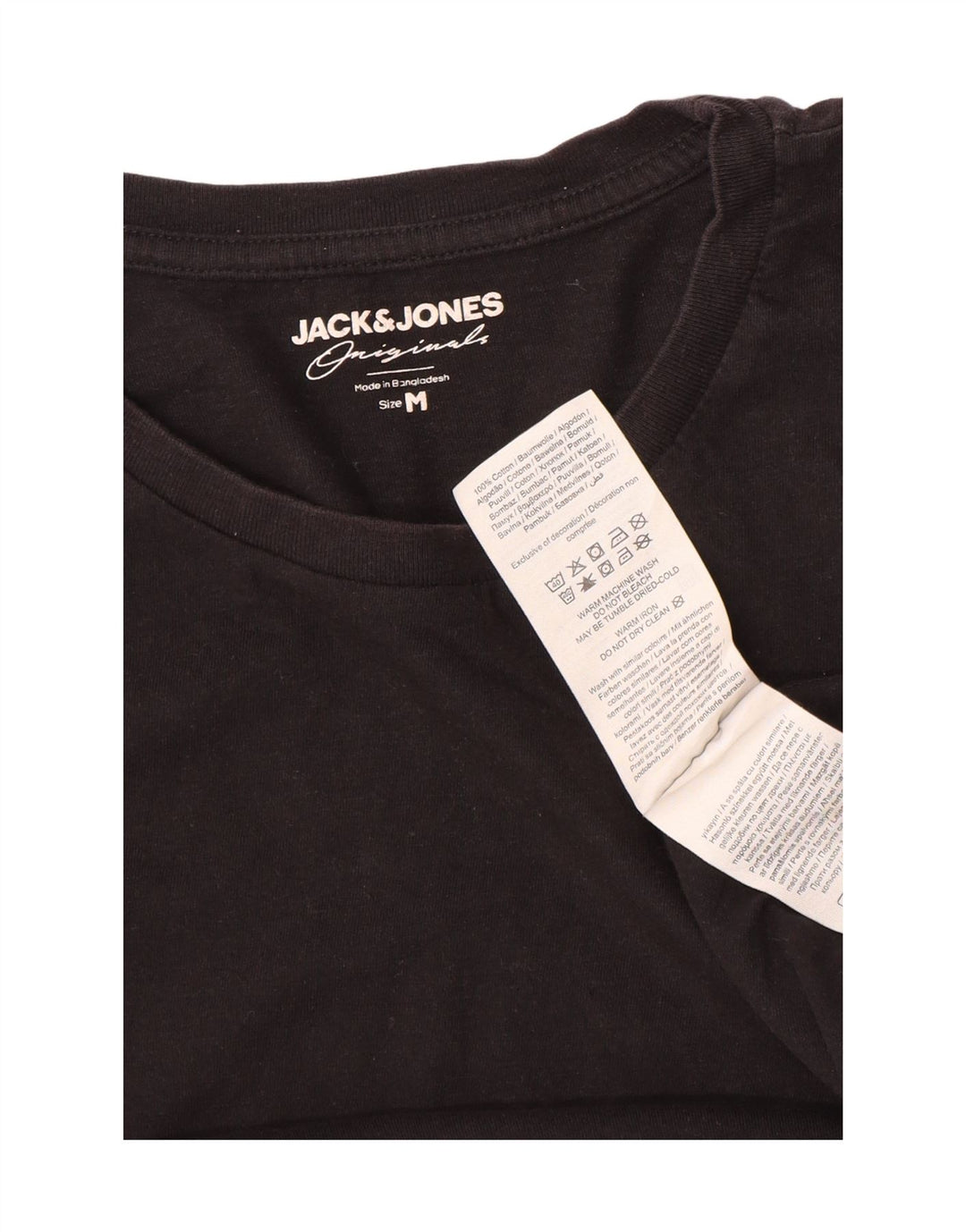 T-shirt da uomo Jack & Jones Top in cotone nero medio