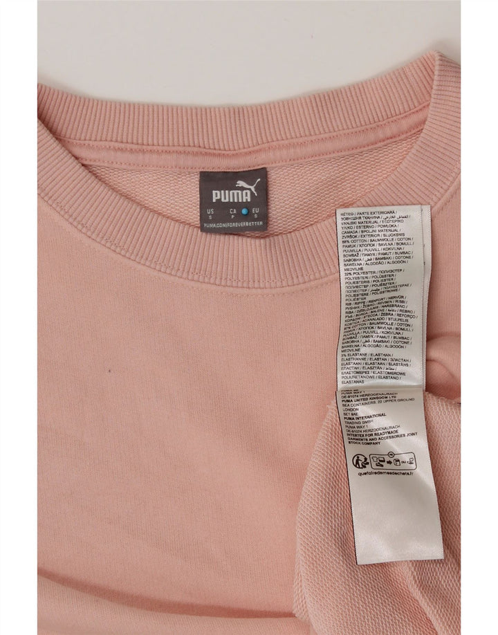 Felpa corta oversize da donna PUMA UK 10 piccola in cotone rosa