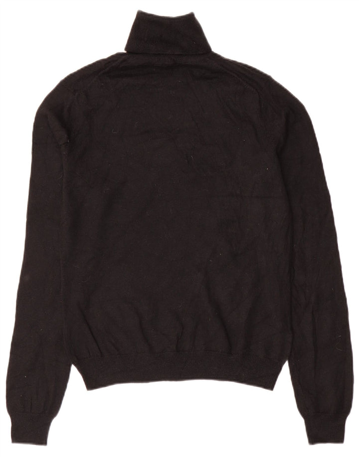 BROOKS BROTHERS Maglione maglione a collo alto da donna UK 10 piccolo nero